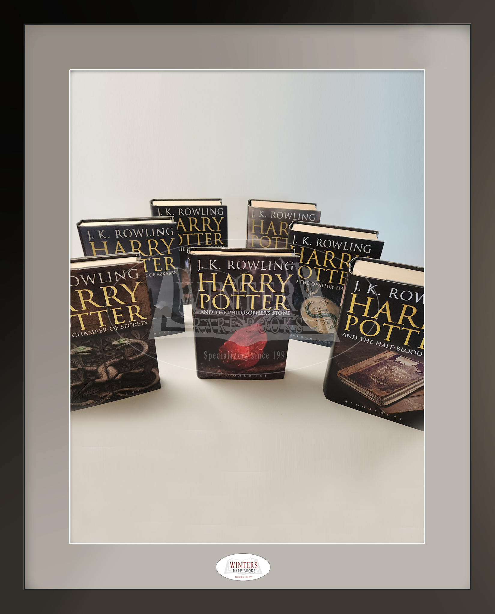 Harry Potter Series - Complete set first hardcover printings of the UK Bloomsbury Adult edition