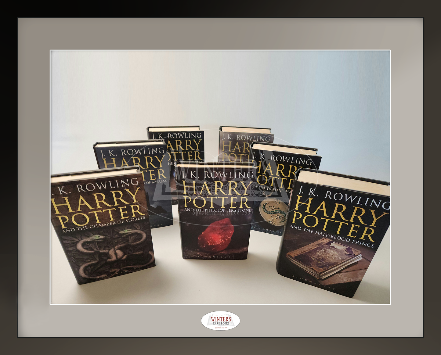 Harry Potter Series - Complete set first hardcover printings of the UK Bloomsbury Adult edition