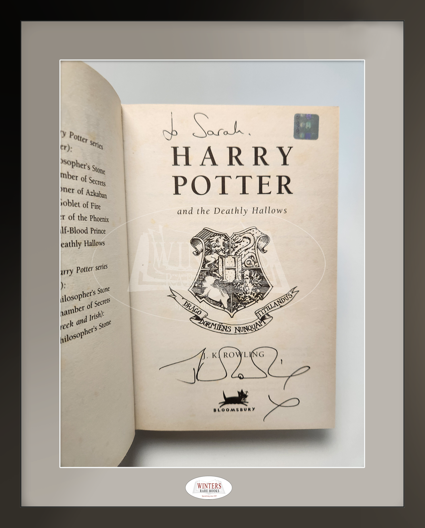 Harry Potter and the Deathly Hallows – Inscribed and Signed with Original Event Entry Package