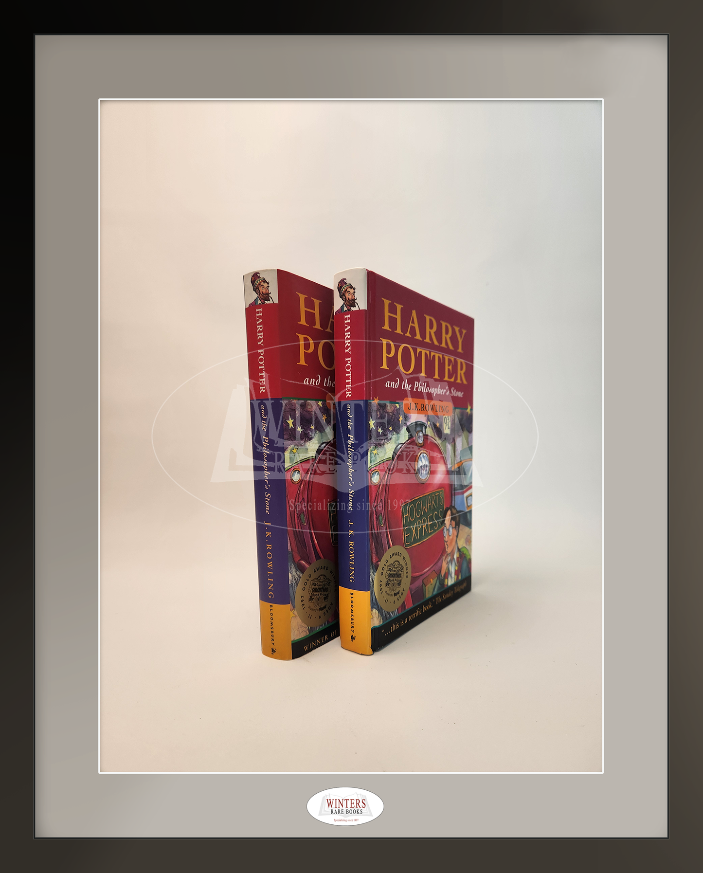 The Harry Potter series – Full set original Hardback first editions, first printings, published by Bloomsbury – Extremely scarse 2020 signed J.K. Rowling photo with PA letter included