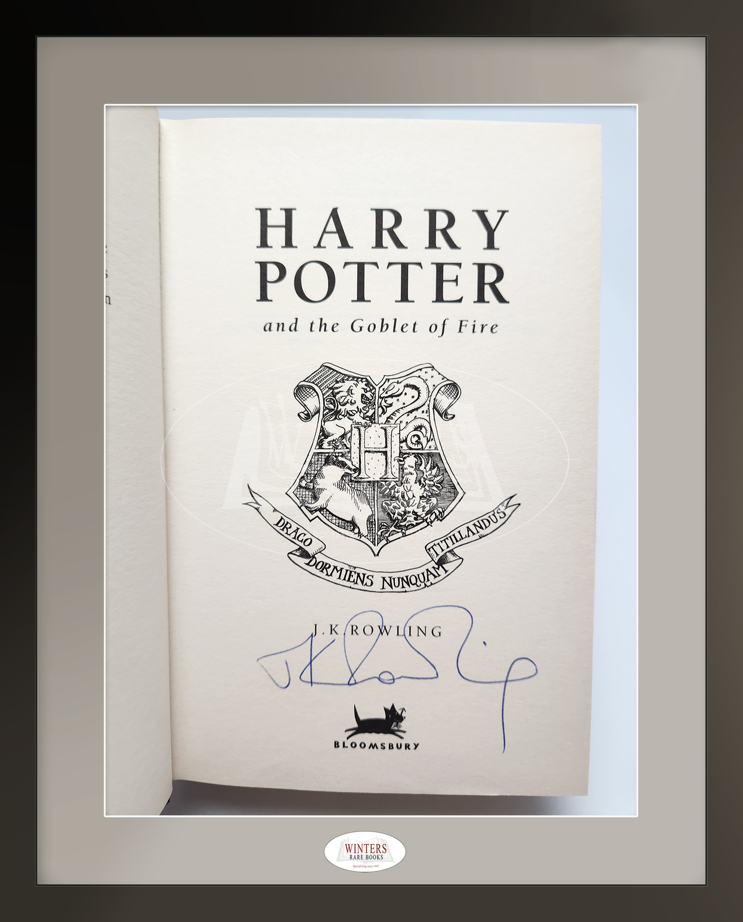 Harry Potter and the Goblet of Fire –  EXEPTIONALLY SIGNED on the halftitle page