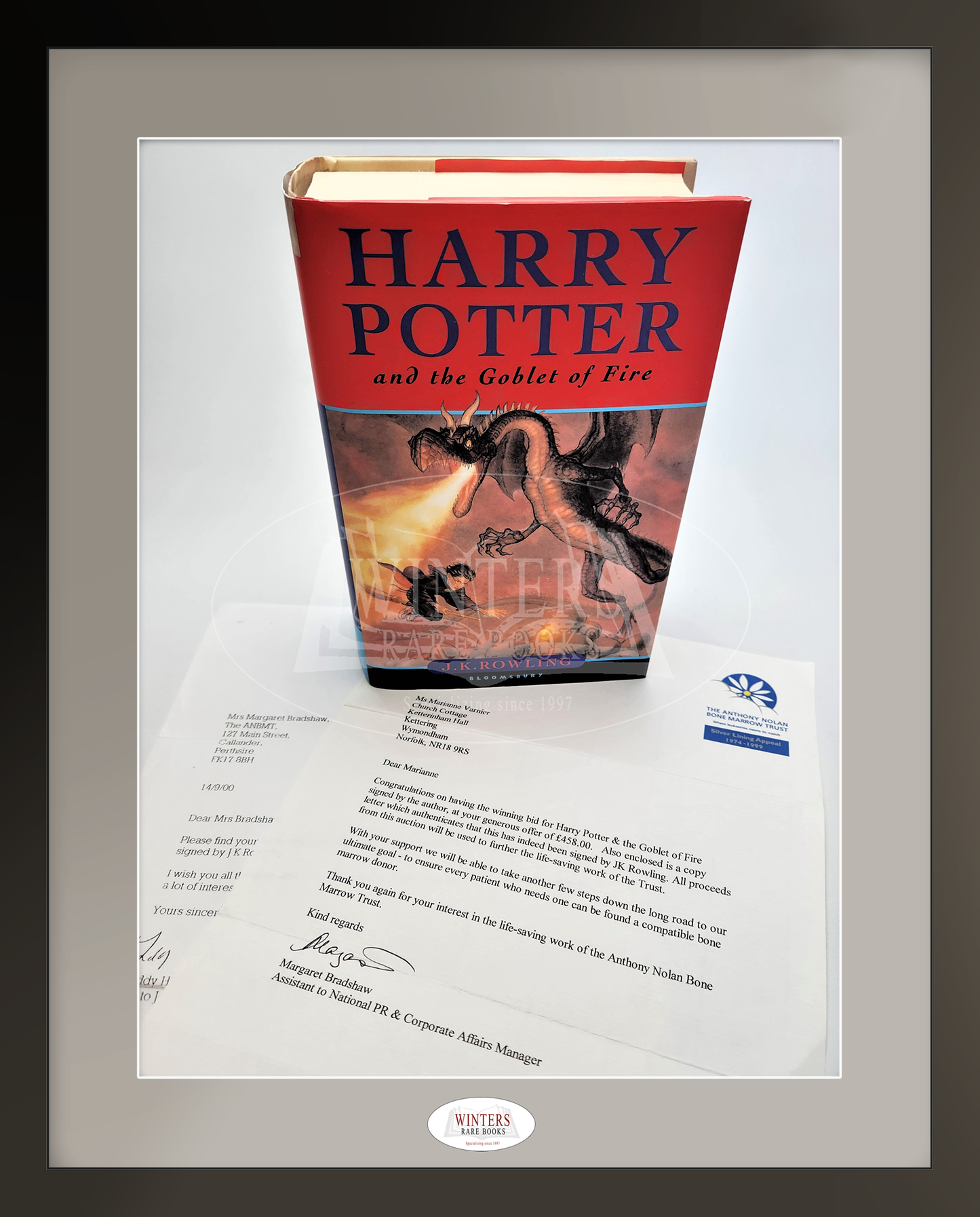 Harry Potter and the Goblet of Fire –  EXEPTIONALLY SIGNED on the halftitle page