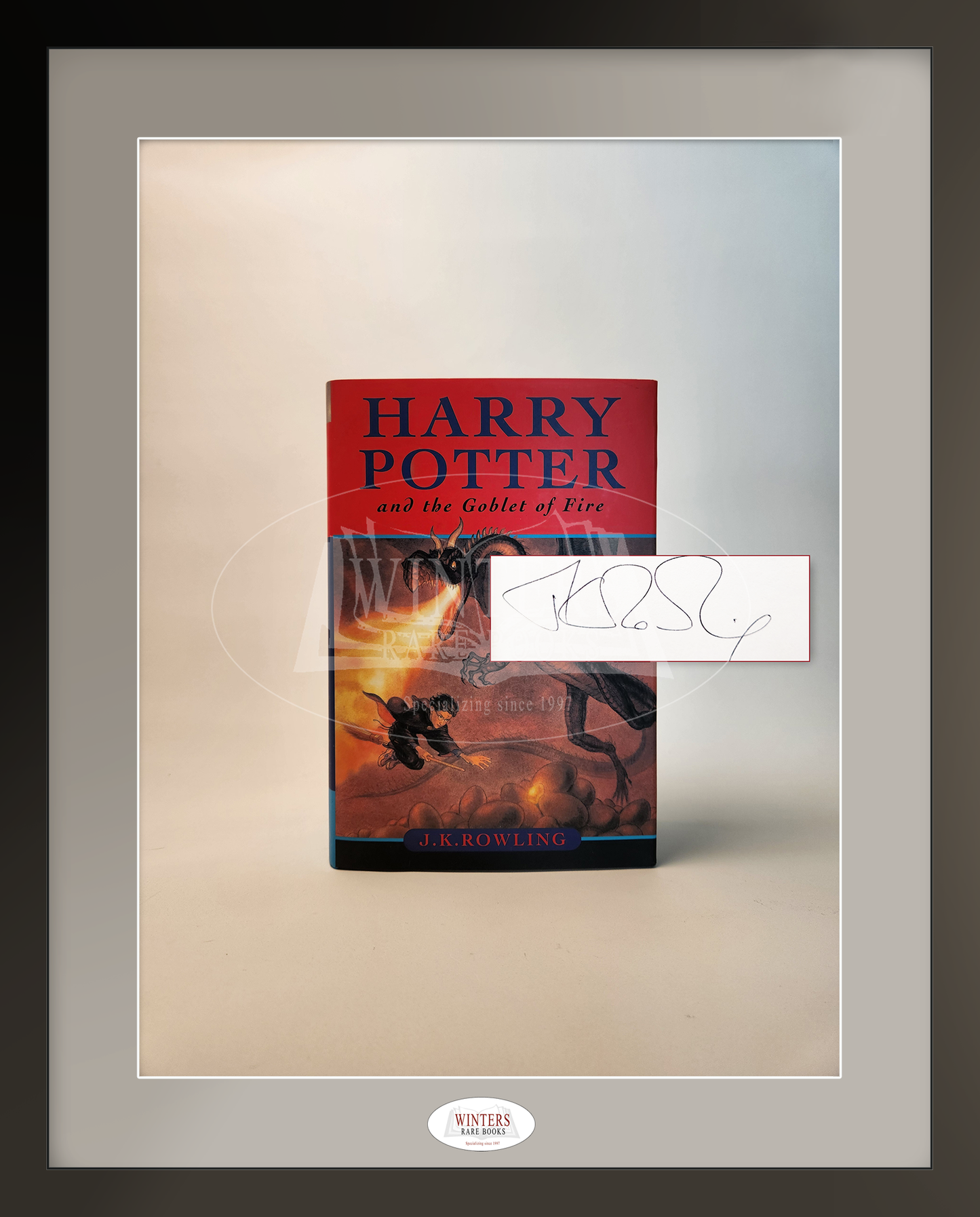 Unique set authetically signed copies of Harry Potter and the Goblet of Fire, Harry Potter and the Order of the Phoenix, Harry Potter and the Half-Blood Prince and Harry Potter and the Deathly Hallows