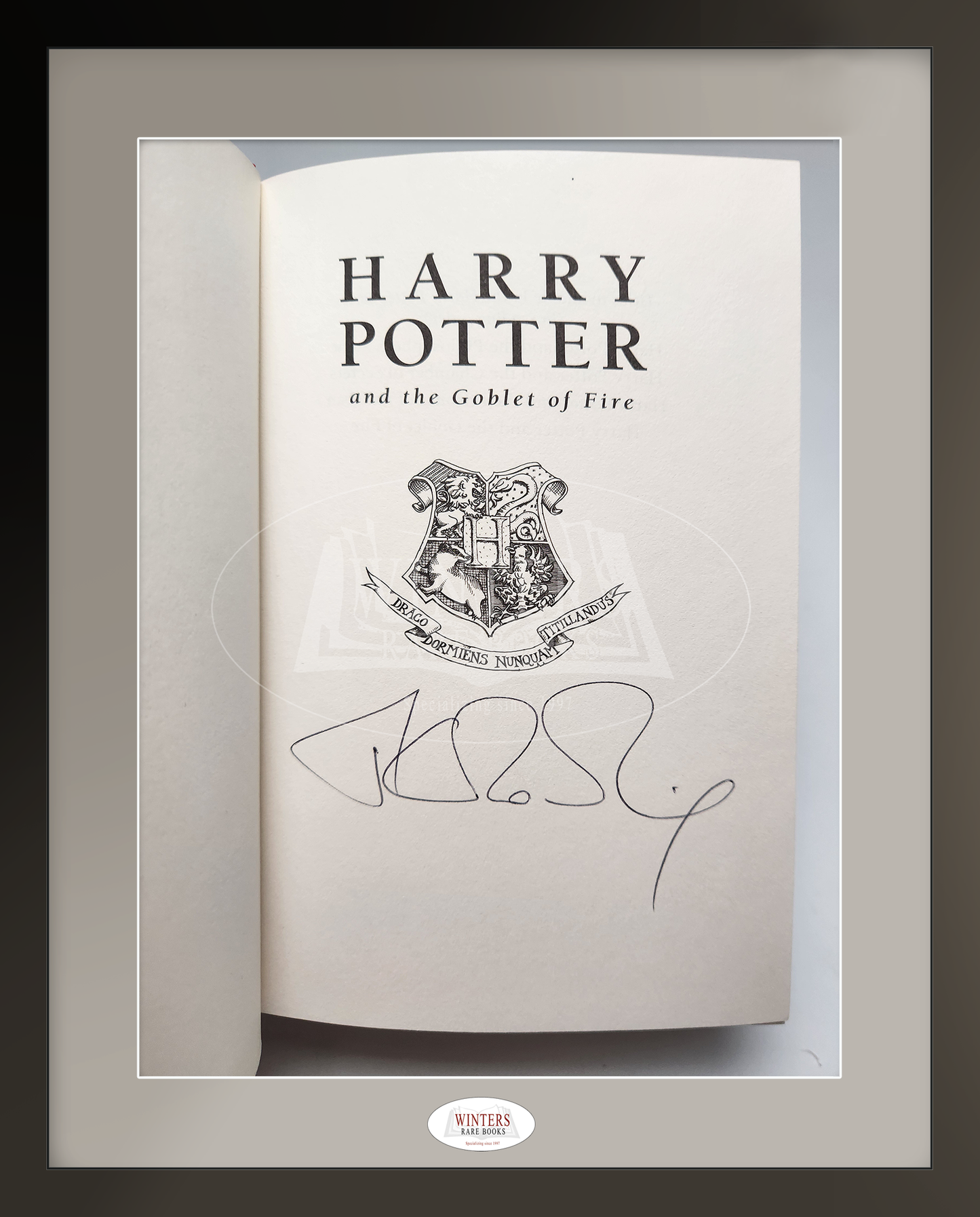 Unique set authetically signed copies of Harry Potter and the Goblet of Fire, Harry Potter and the Order of the Phoenix, Harry Potter and the Half-Blood Prince and Harry Potter and the Deathly Hallows