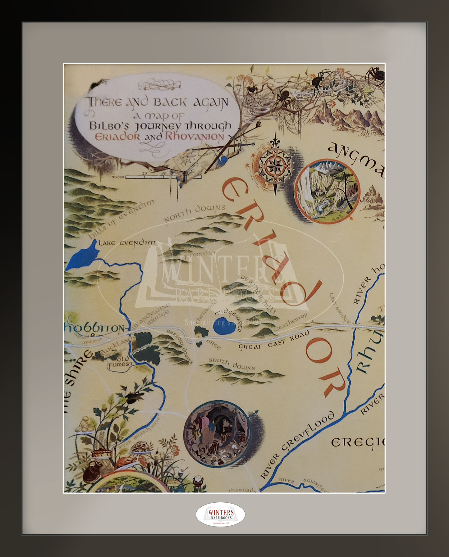 Pauline Baynes and J.R.R. Tolkien’ 1971 ‘The Hobbit’ map