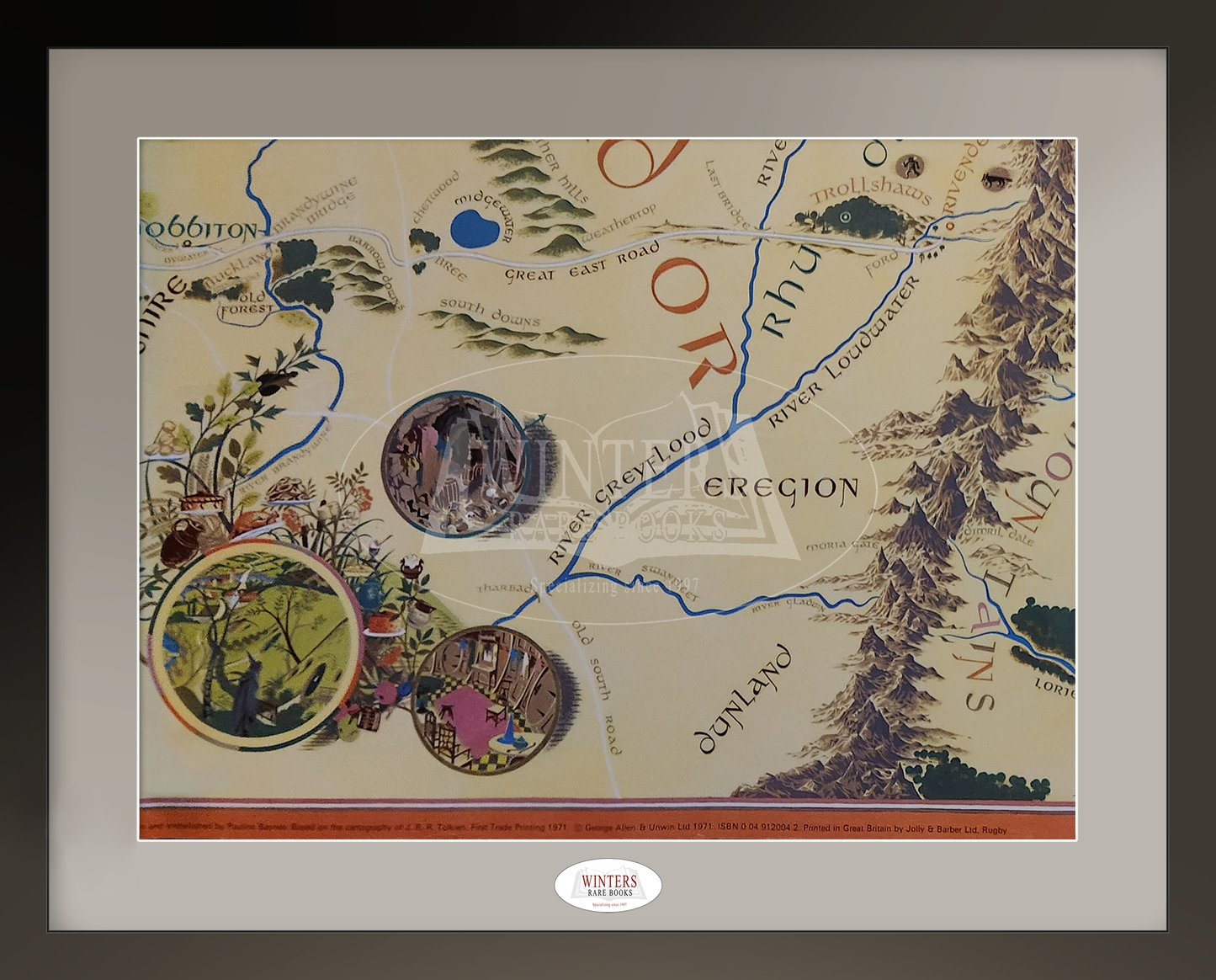 Pauline Baynes and J.R.R. Tolkien’ 1971 ‘The Hobbit’ map