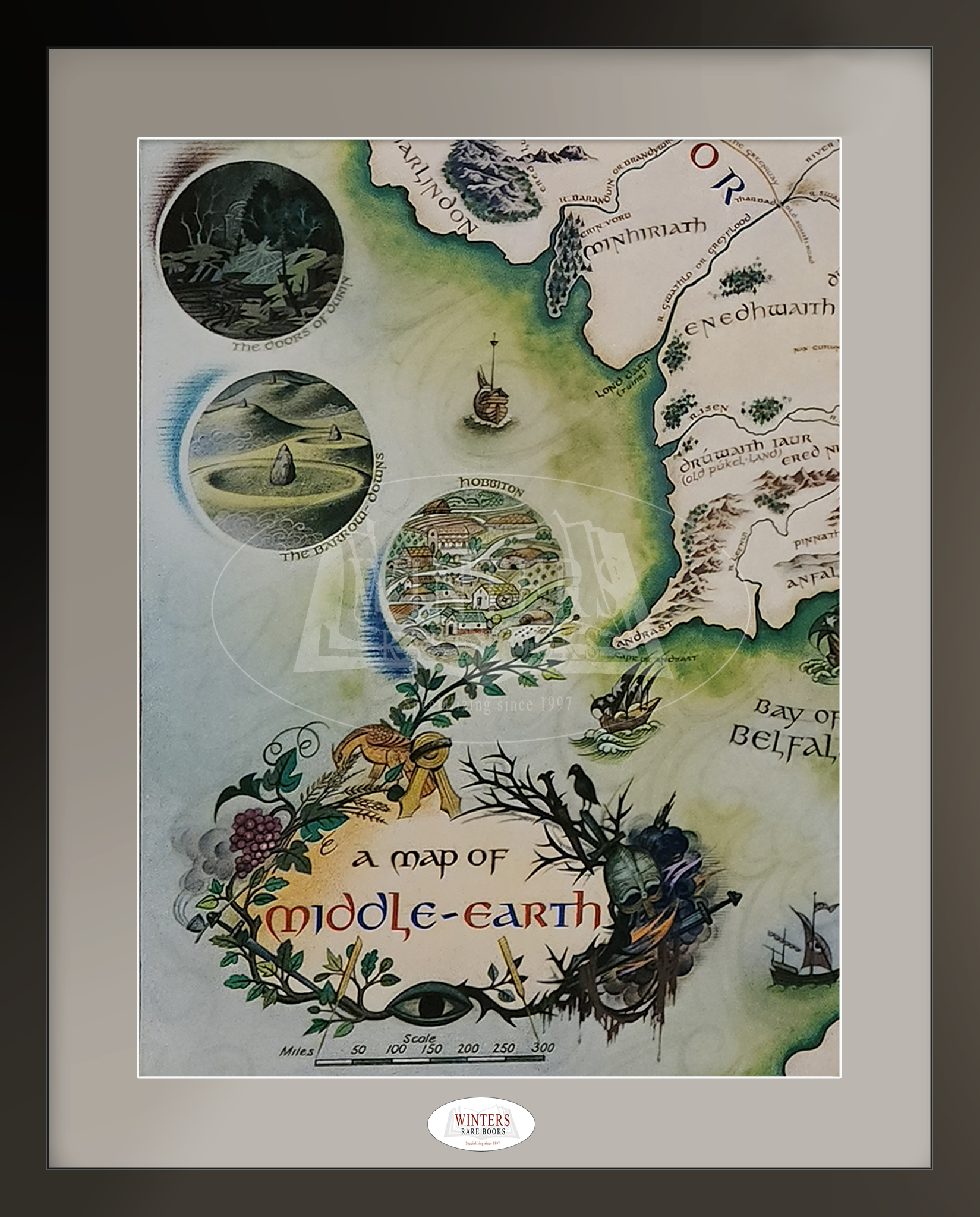 Pauline Baynes 1970 Map of Middle Earth for J.R.R. Tolkien's 'Lord of the Rings’