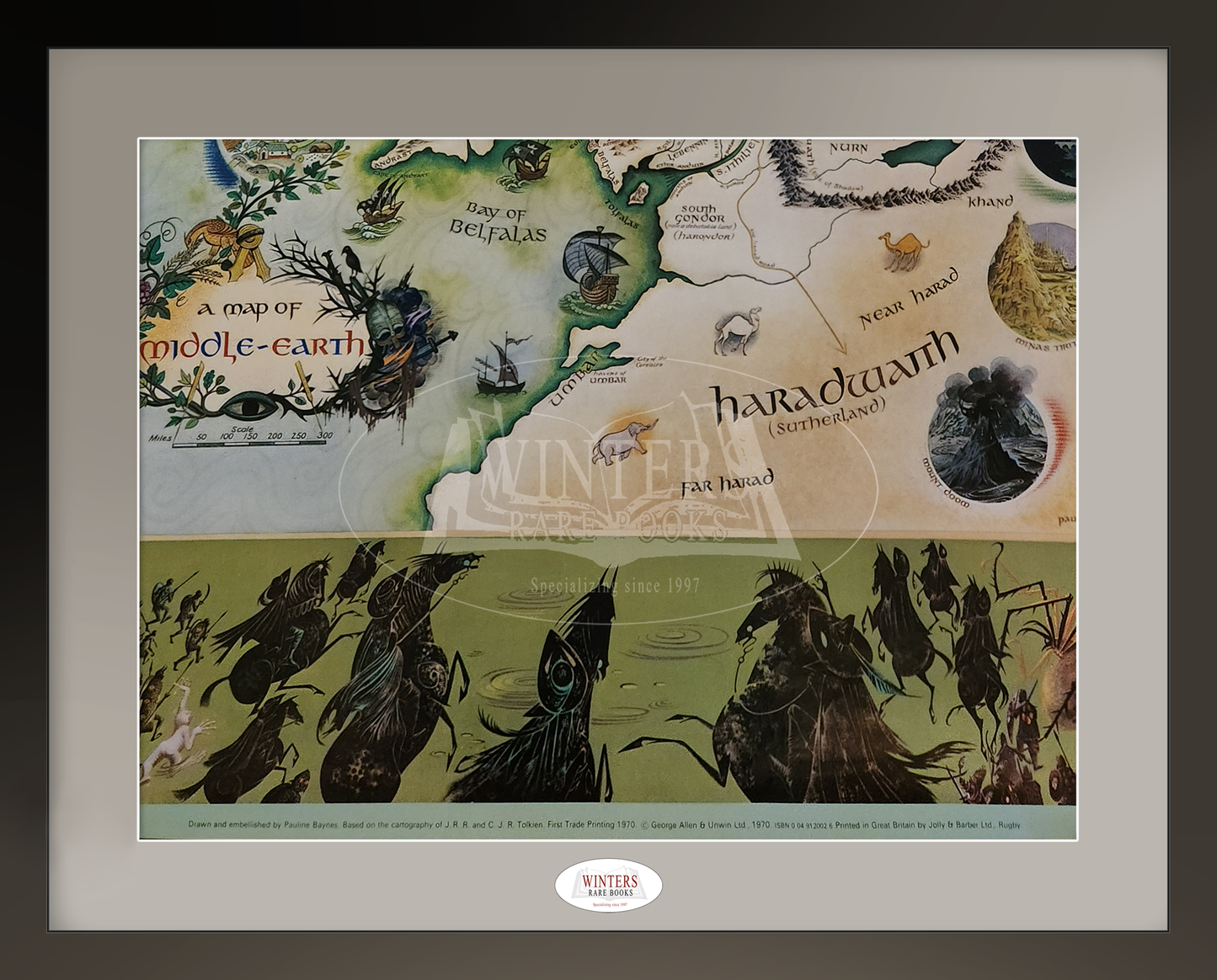 Pauline Baynes 1970 Map of Middle Earth for J.R.R. Tolkien's 'Lord of the Rings’