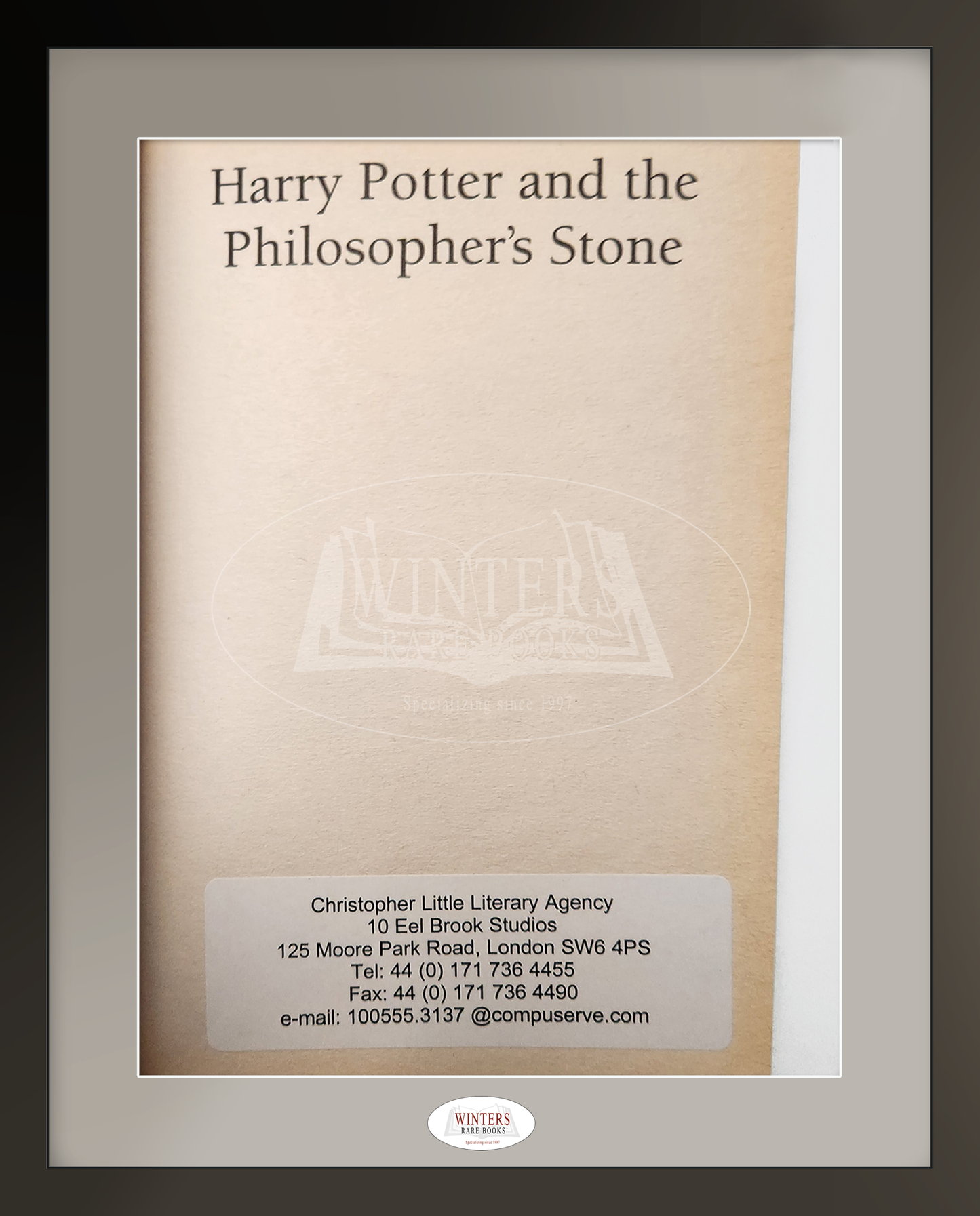 Harry Potter and the Philosopher's Stone - First Edition, Second Printing - Pristine association copy