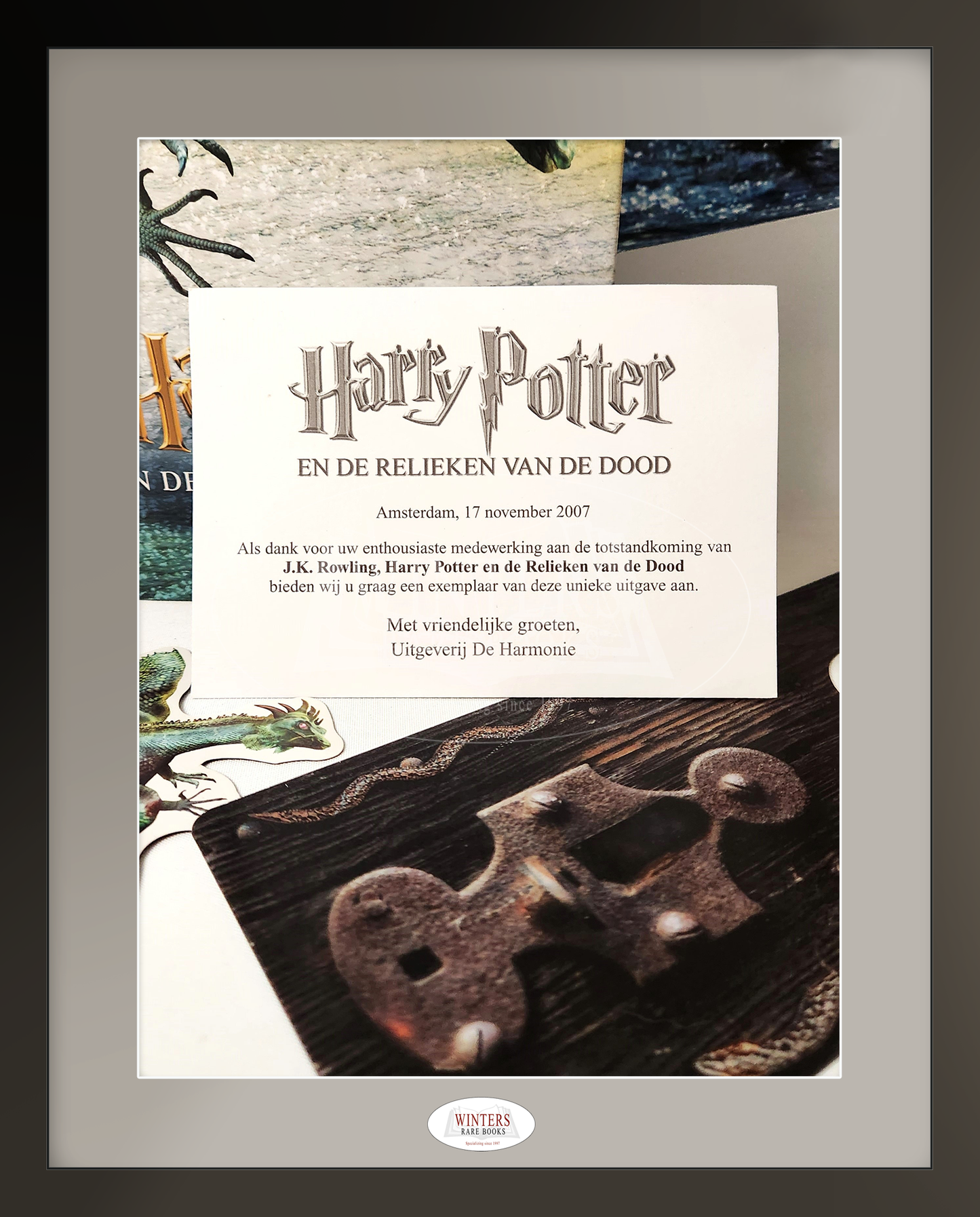 First Dutch printing Harry Potter and the Deathly Hallows - Very rare Publishers employee copy with full promo set.