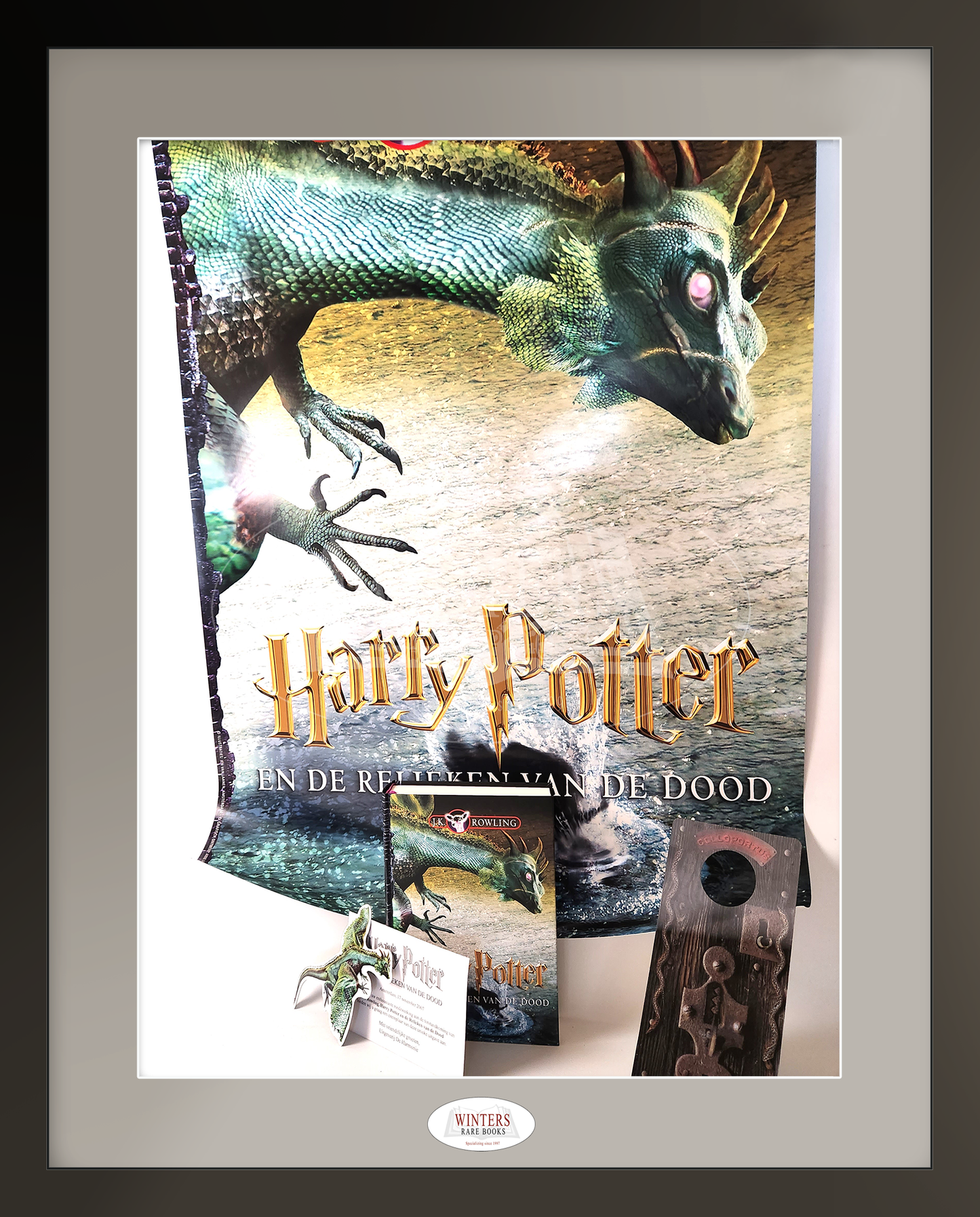 First Dutch printing Harry Potter and the Deathly Hallows - Very rare Publishers employee copy with full promo set.