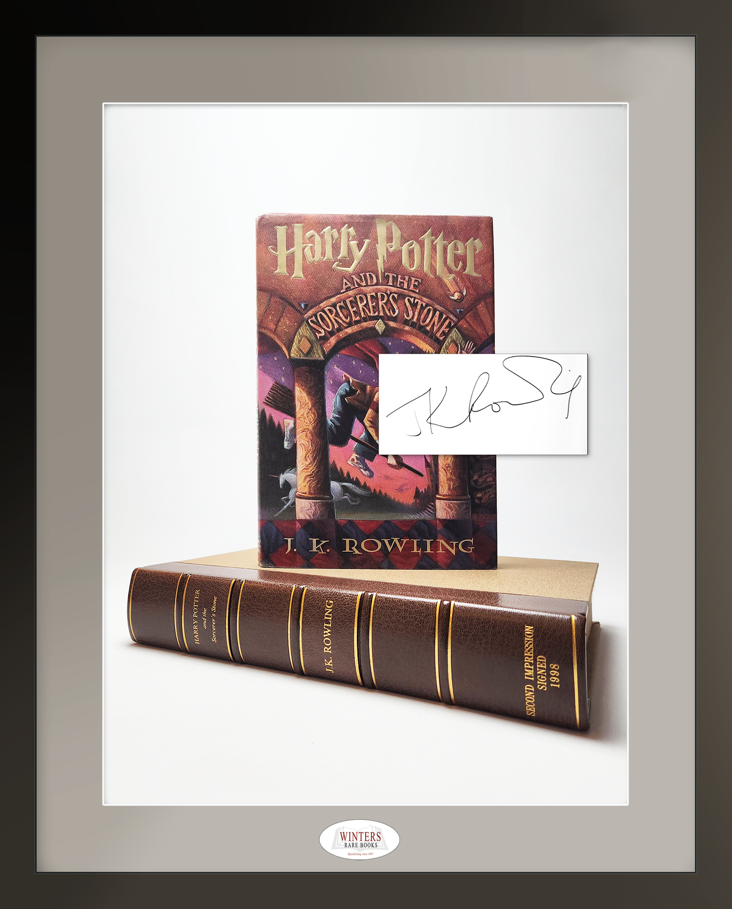 Harry Potter and the Sorcerer’s Stone (USA-adapted title of Harry Potter and the Philosopher’s Stone) – signed in year of publication 1998