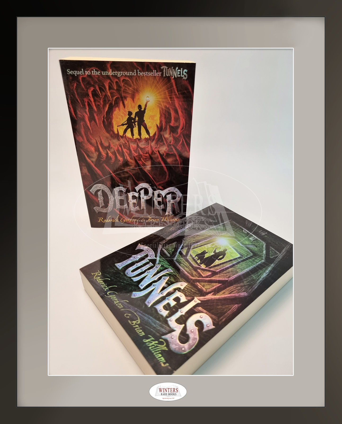 Tunnels and Deeper by Roderick Gordon and Brian Williams - Signed and Doodled